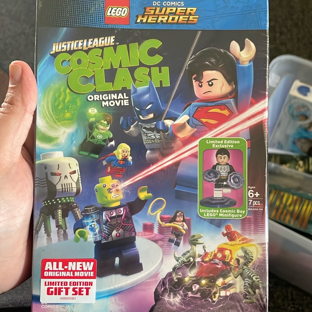 Justice League Cosmic Clash movie with action figure